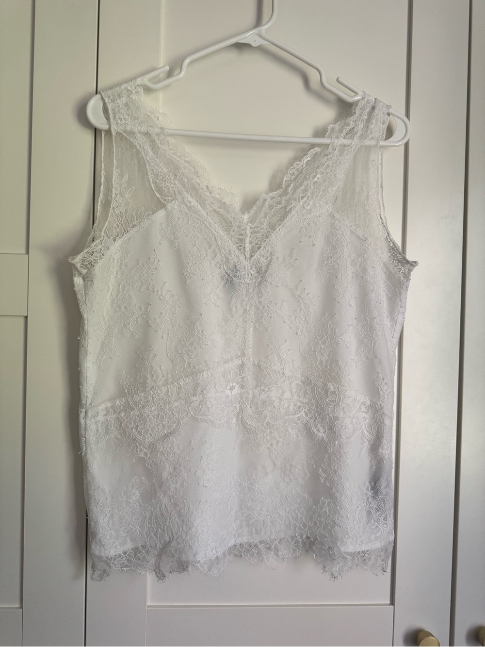 The Kooples White Floral Lace Sleeveless Blouse Top Size L Camisole